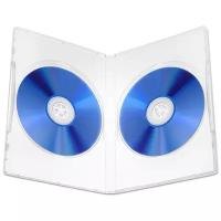 Коробка DVD Box для 2 дисков (2 гнезда) 14мм полупрозрачная, упаковка 10 шт
