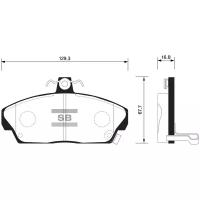 Дисковые тормозные колодки передние SANGSIN BRAKE SP1571 для Great Wall Safe, Rover 200, Honda Civic, Honda Prelude (4 шт.)