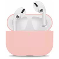 Силиконовый чехол для Apple AirPods Pro ультратонкий Premium /Защитный кейс для беспроводных наушников Эпл Аирподс Про (Pink)