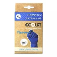 Перчатки латексные Ecolat, размер XL, 6 шт