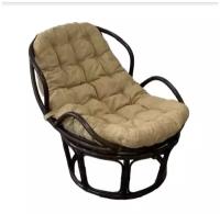 Кресло Папасан Челси из натурального ротанга 23/03 с подушкой, цвет темно-коричневый