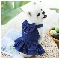 Платье для собак мелких пород и кошек. Джинсовое. Размер XXL (40см)