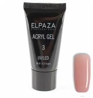 ELPAZA, Полигель (Acryl Gel) для наращивания и моделирования ногтей № 3 (30 мл)