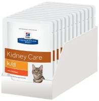 Влажный диетический корм для кошек Hill's Prescription Diet k/d при хронической болезни почек, с курицей 85 г, 12 шт