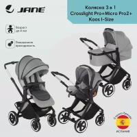 JANE Коляска 3 в 1 Crosslight Pro+Micro Pro2+Koos I-Size Dim Grey