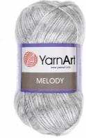 Пряжа YarnArt Melody 100г, 230м (ЯрнАрт Мелоди) Нитки для вязания, 9% шерсть, 21% акрил, 70% полиамид, цвет 881 св. серый, 1шт