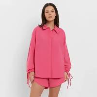Костюм женский (блузка, шорты) MINAKU: Casual Collection цвет розовый, размер 48