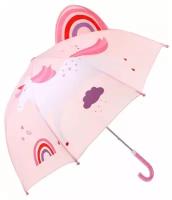Зонт трость детский механический для девочек Mary Poppins Радужный единорог 46 см