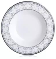 Тарелка суповая Noritake Трефолио, платиновый кант 24,7 см