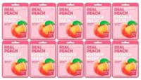FarmStay Маска для лица тканевая с экстрактом персика, Real Peach Essence Mask, 10 шт