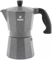 Кофеварка алюминиевая гейзерная Vinzer Moka Granito 89397, 180мл, 3 чашки