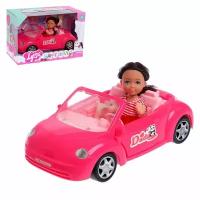 Кукла малышка Lyna в путешествии с машиной, питомцем и аксессуарами