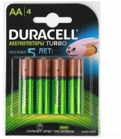 Duracell (TURBO) HR6-4BL 2400mAh 2500mAh (AA2500mAh 4BL) предзаряженные (4 40 15000) (4 шт. в уп-ке)