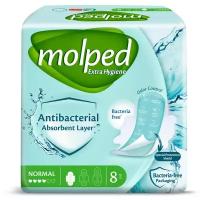 Прокладки женские антибактериальные MOLPED ANTIBACTERIAL нормальные 8шт