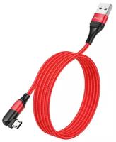 Дата-кабель USB 2.4A для micro USB Hoco U100 1.2м Red