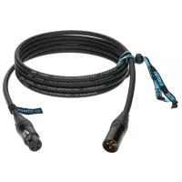 Klotz StarQuad TI-M0100 микрофонный кабель, XLR мама / XLR папа, 3-pin позолоченные контакты, сечение 4х 0.34 мм2, внешн. диам. 7.8 мм, разъёмы Neutrik, длинна 1 м., цвет черный