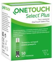 Тест-полоска ONE TOUCH д/глюкометра "Оne Touch Select plus" №50