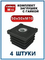 Заглушка 50х50 с резьбой М10 (4 шт.)