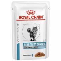 Лечебный влажный корм royal canin для кошек при пищевой аллергии или непереносимости sensitivity control 85г