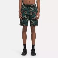 Шорты Reebok Identity Motion Camo Shorts, размер XXL INT, черный, зеленый