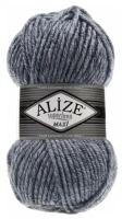 Пряжа Alize Superlana Maxi, 1 % шерсть, 75 % акрил, 100 г, 100 м, 5 шт., 806 синий жаспе 100 м