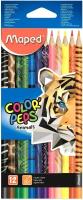 Карандаши цветные Maped COLOR'PEPS ANIMALS трехгранн, дерево,12цв/наб,832212