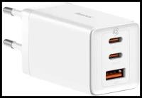 Сетевое зарядное устройство Baseus GaN5 Pro Desktop Fast Charger 2C+USB 65W EU White + Кабель Type-C - Type-C 100W 1м (CCGP120202)