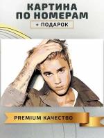 Картина по номерам Джастин Бибер певец музыкант / Justin Bieber холст на подрамнике 60*40