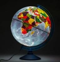 Глобус Земли физико-политический рельефный с подсветкой, D-250 мм Globen Ке022500195