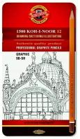 Чернографитовые карандаши KOH-I-NOOR Набор карандашей чернографитных (5B-5H) "Graphic" KOH-I-NOOR, 12шт