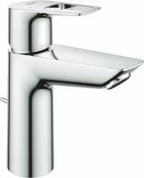 Смеситель для раковины GROHE BauLoop с ограничителем температуры и рычажным донным клапаном, размер M, хром (23762001)