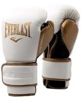 Перчатки тренировочные Everlast Powerlock PU 2 16oz белый/золотой