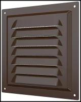 Решетка вентиляционная с сеткой металлическая 1515МЭ коричневая