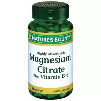 Natures Bounty Таблетки "Цитрат магния с витамином В-6" (Magnesium Citrate plus Vitamin В-6 Tablets), 60 шт