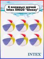 6 пляжных мячей Intex 59020 "Glossy" 35см, 3+