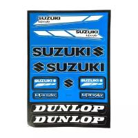 Мотонаклейки мото стикеры наклейки Suzuki 22.5х33 см на мотоцикл скутер мопед квадроцикл для мотоциклиста, сине-черные