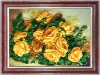 Набор для вышивки лентами каролинка "Желтые розы"