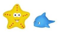 Игрушка для ванной Жирафики Дельфин и морская звезда (681272), желтый/голубой