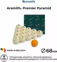 Бильярдные шары Арамит Премьер 68 мм для русской пирамиды / Aramith Premier Pyramid 68 мм желтый биток 16 шаров