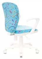 Кресло детское Бюрократ KD-W10AXSN, на колесиках, ткань, голубой [kd-w10axsn/stick-bl]