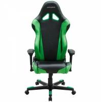 Компьютерное кресло DXRacer Racing OH/RE0 игровое, обивка: искусственная кожа, цвет: черный/зеленый