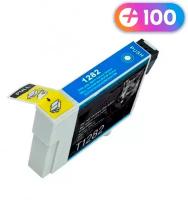 Картридж для Epson T1282, S22, SX125, SX130, SX230, SX235W, SX420W, SX425W, SX430W, SX435W, SX438W,SX440W и др. с краской голубой новый заправляемый