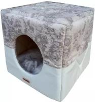 Домик для кошек и собак Клампи Куб-Трансформер Премиум, 44х44х40 см, белый