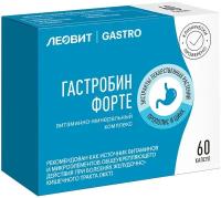 Леовит Gastro БАД для ЖКТ гастробин форте. 60 капсул по 0,5 г. Упаковка 30 г