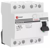 Выключатель дифференциального тока (УЗО) Ekf 4п 40А 300мА тип AC ВД-100 (электромех.) PROxima, elcb-4-40-300-em-pro