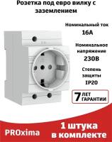 Розетка с заземлением Щитовая (1штука) РД-47 240В для распределительного щита EKF PROxima