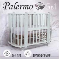 Детская кровать-трансформер Sweet Baby 5 в 1 с маятником Palermo Белый/Белый