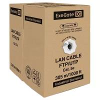 Кабель Exegate EX190970RUS FTP 4 пары кат.5e CCA, 24AWG, экран, бухта 305м, серый, PVC