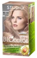 Studio professional крем-краска стойкая для волос biocolor (крем-краска туба 50 мл, оксидант 50 мл, бал-закрепитель 15 мл + перч), тон 90.108 жемчужный блондин