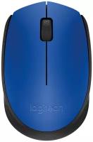 Беспроводная компактная мышь Logitech M170, синий/черный